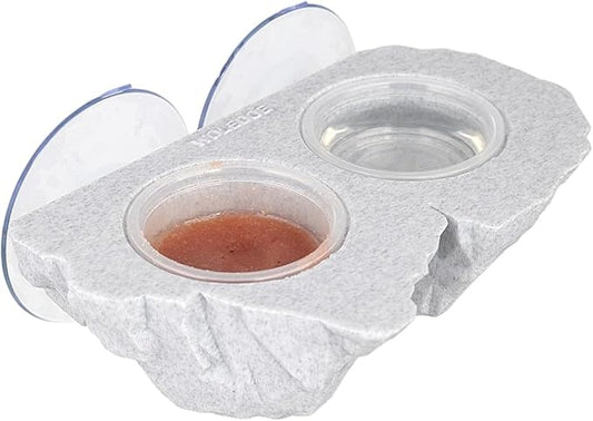 Crested Gecko Feeding Ledge with 10Pcs 0.5oz Food Dish Feeder Bowls