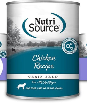 NutriSource Grain Free Chicken Recipe Dog Food, Premium Wet Dog Food, 12.3 Ounce (Pack of 12)