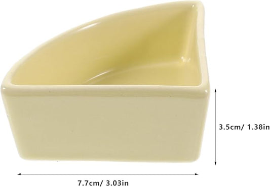 iplusmile Ceramic Hamster Food Bowl, Pet Guinea Pig Water Rat Bowl for Gerbil Mouse Chinchilla Hedgehog Sugar Glider, Yellow