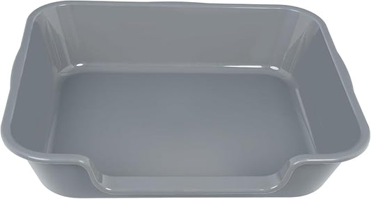 1 Pack Extra Large Dog Litter Box Pan Tray (ABS Material), Low Entry Jumbo Senior Litter Boxes for Multiple Kitten Big Cats, Pet Safe Indoor Dog Potty (Dark Gray, 24" L x 20" W)