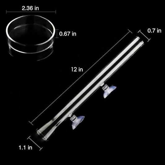 Shrimp Feeding Tube and Dish,Clear Crystal Glass Shrimp Feeder Tube Tray for Fish Tank Aquarium Shrimp