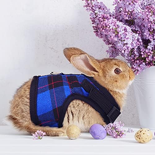 2 Pieces Guinea Pig Harness and Leash with Safety Bell Adjustable Hamster Ferret Harness and Leash Set No Pulling Walking Vest for Ferret Chinchilla and Similar Small Animals(M, 8-9 Inch Chest)