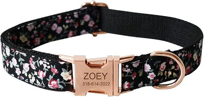 Custom Dog Collar with Names and Phone Number Engraved, Puppy Tags Personalized for Small Medium Large Pets