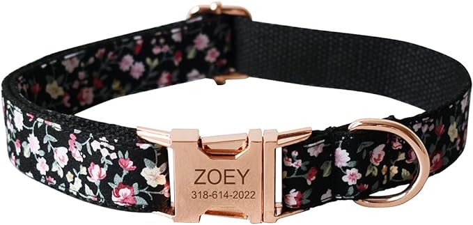 Custom Dog Collar with Names and Phone Number Engraved, Puppy Tags Personalized for Small Medium Large Pets