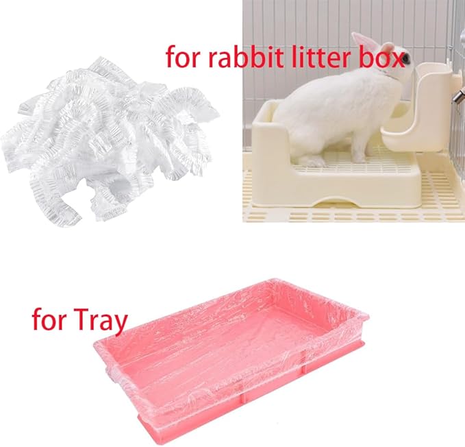 50 Pcs Disposable Rabbit Cage Liner Plastic Toilet Film Leak-Proof for Small Animals Bunny Guinea Pig Bird Cage Liners Litter Box Crate Tray Drawer Quick Cleanup Essentials Indoor (Medium)