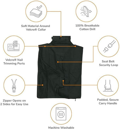 Cozy Comfort Carrier - Small Green Cat Carrier, Cat Holder for Cutting Nails, & Cat Carrier Pouch for Vet Visits, Medication Administration, Dental Care, & Travel