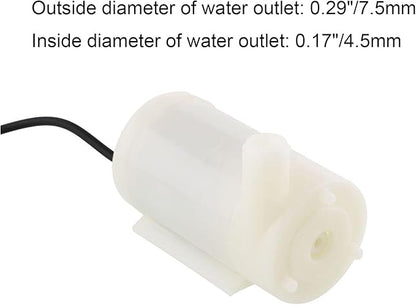 2Pcs DC 3-5V Micro Submersible Mini Water Pump for Aquariums Fish Tank Pond Fountain Hydroponics Garden (2Pcs White)