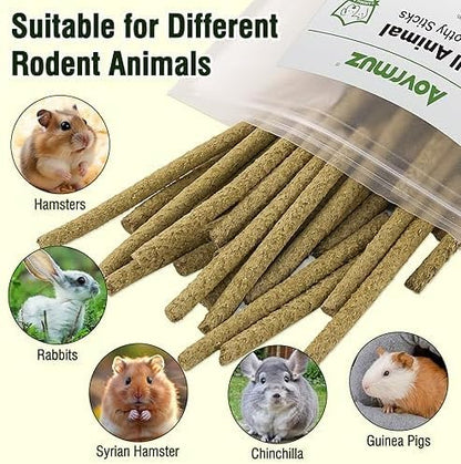 Rabbits Timothy Hay Chew Sticks Treats Toy 200g for Golden Hamsters-Guinea-Pigs-Small Animal Natural Healthy