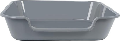 1 Pack Extra Large Dog Litter Box Pan Tray (ABS Material), Low Entry Jumbo Senior Litter Boxes for Multiple Kitten Big Cats, Pet Safe Indoor Dog Potty (Dark Gray, 24" L x 20" W)
