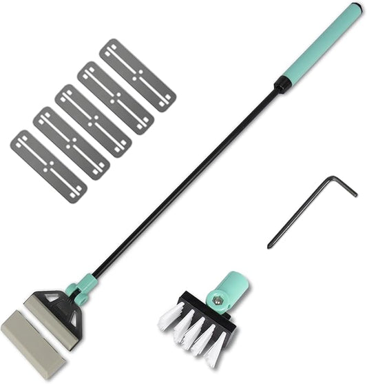 UPETTOOLS Aquarium Algae Scraper Cleaner with 5 Stainless Steel Blades – Fish Tank Glass Cleaning Brush for Easy Tank Maintenance