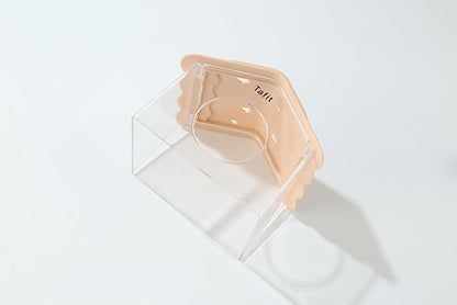 TUTU&LELE Hamster Hideout, Tiny House Nest, Starry Sky Habitat, Plush Cushion Bed for Dwarf Hamsters, Mice, Gerbils to Play, Sleep and Rest (Coffee)