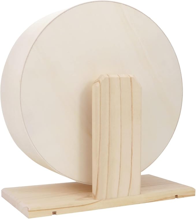 Small Pets Exercise Wheel Hamster Wooden Mute Running Spinner Wheel Play Toy for Rat Gerbil Mice Chinchillas Hedgehogs Guinea Pigs (Large 11.4")