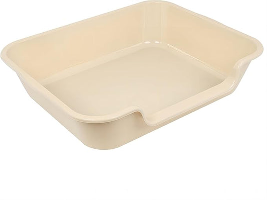 1 Pack Extra Large Dog Litter Box Pan Tray (ABS Material), Low Entry Jumbo Senior Litter Boxes for Multiple Kitten Big Cats, Pet Safe Indoor Dog Potty (Sandbeach, 24" L x 20" W)