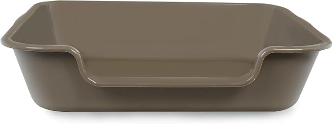 2 Pack Extra Large Dog Litter Box Pan Tray (ABS Material), Low Entry Jumbo Senior Litter Boxes for Multiple Kitten Big Cats, Pet Safe Indoor Dog Potty (Chocolate, 24" L x 20" W)