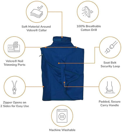 Cozy Comfort Carrier - X-Large Cobalt Blue Cat Carrier Soft for Grooming, Vet Visits, Medication Administration, Dental Care, Nail Trimming, and Car Travel