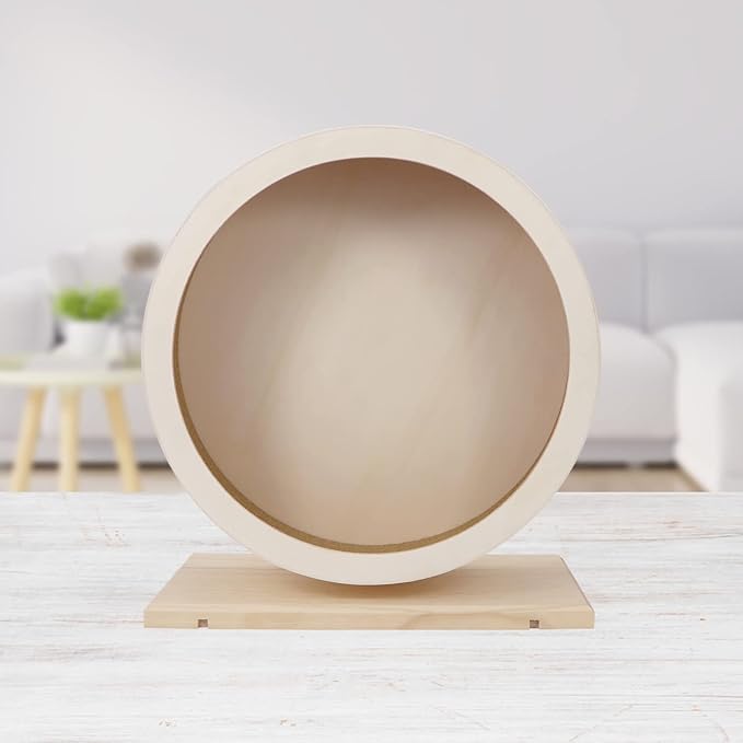 Small Pets Exercise Wheel Hamster Wooden Mute Running Spinner Wheel Play Toy for Rat Gerbil Mice Chinchillas Hedgehogs Guinea Pigs (Large 11.4")