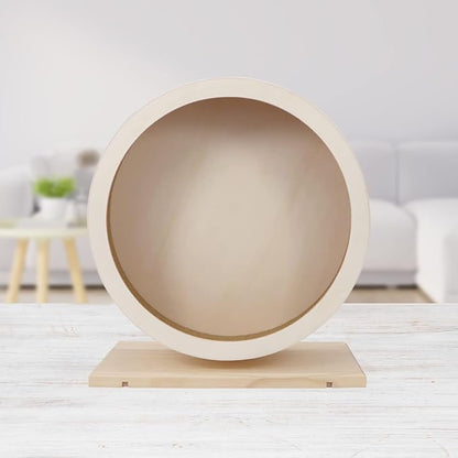 Small Pets Exercise Wheel Hamster Wooden Mute Running Spinner Wheel Play Toy for Rat Gerbil Mice Chinchillas Hedgehogs Guinea Pigs (Large 11.4")