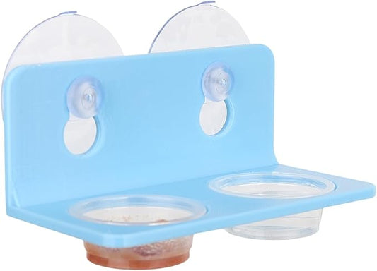 Crested Gecko Feeding Ledge with 10PCS Gecko Food Water Dish - Blue