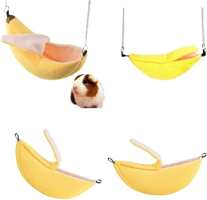 ISMARTEN Banana Hamster Hammock Soft Bed Small Pet House Animals Hamster Hanging House Cage Nest for Guinea Pig Rat Chinchilla Hedgehog Rat Small Bird Pet
