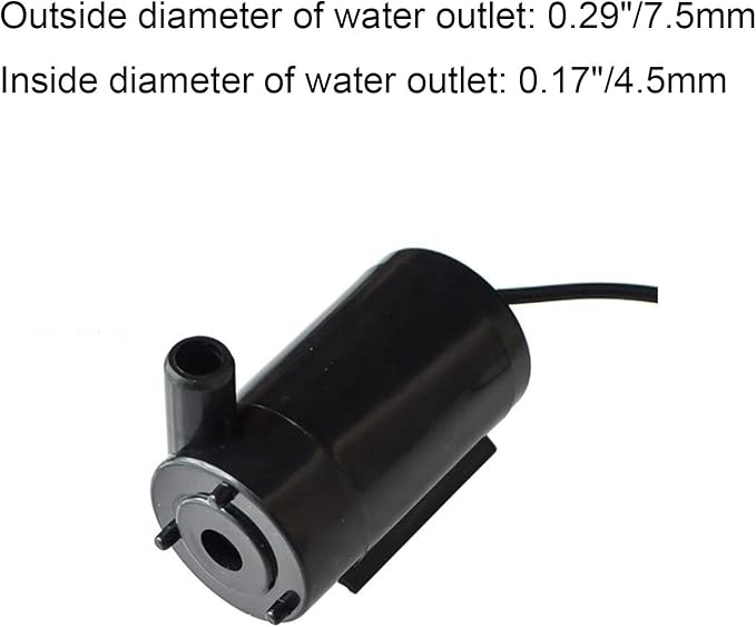 2Pcs DC 3-5V Micro Submersible Mini Water Pump for Aquariums Fish Tank Pond Fountain Hydroponics Garden (2Pcs Black)