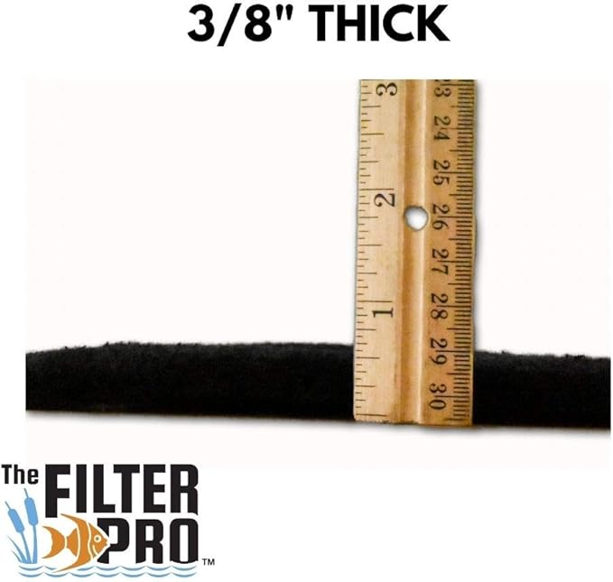 Carbon Fine Filter Media, 3/8" Thick, 18" x 120" Roll, Perfect for Aquariums, Ponds or Water Gardens, Made in USA