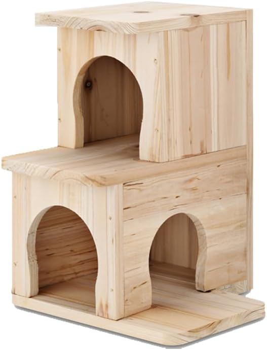 Chinchilla House Chinchiila Nest Degu House Small Animal Hideout Natural Wooden No Paint Wooden peg Safe Durable Teeth Grinding