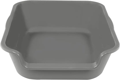 2 Pack Extra Large Dog Litter Box Pan Tray (ABS Material), Low Entry Jumbo Senior Litter Boxes for Multiple Kitten Big Cats, Pet Safe Indoor Dog Potty (Dark Gray, 20" L x 15" W)