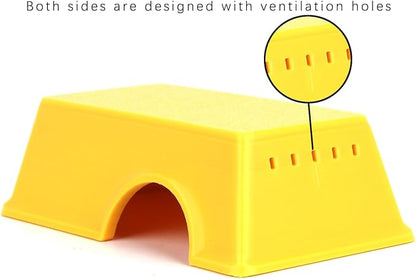 Snake Hide, Leopard Gecko Tank Accessories for Reptile Ball Python Crested Gecko Lizard Bearded Dragon - YellowHideM