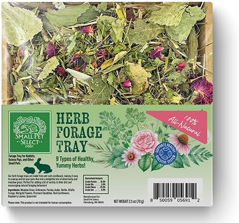 Small Pet Select Forage Tray Bundle, 3 Pack of Foraging Trays for Rabbit, Guinea Pig, Hamster or Bunny - Natural Treats, Dandelion, Flower, Herb Mix 2.5oz Each
