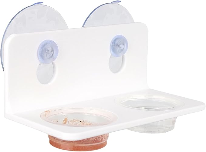 Crested Gecko Feeding Ledge with 10PCS Gecko Food Water Dish - White