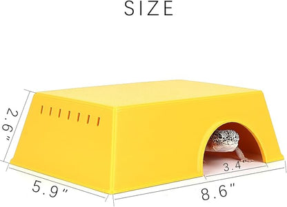 Snake Hide, Leopard Gecko Tank Accessories for Reptile Ball Python Crested Gecko Lizard Bearded Dragon - YellowHideXL