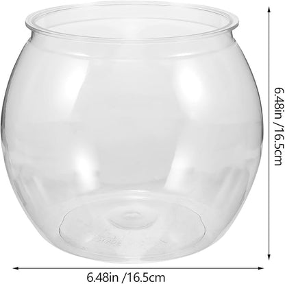 Balacoo Clear Fish Bowl: Plastic Vase Bowl Round Aquarium Terrarium Betta Fish Bowl Hydroponic Plants Holder Flower Vase