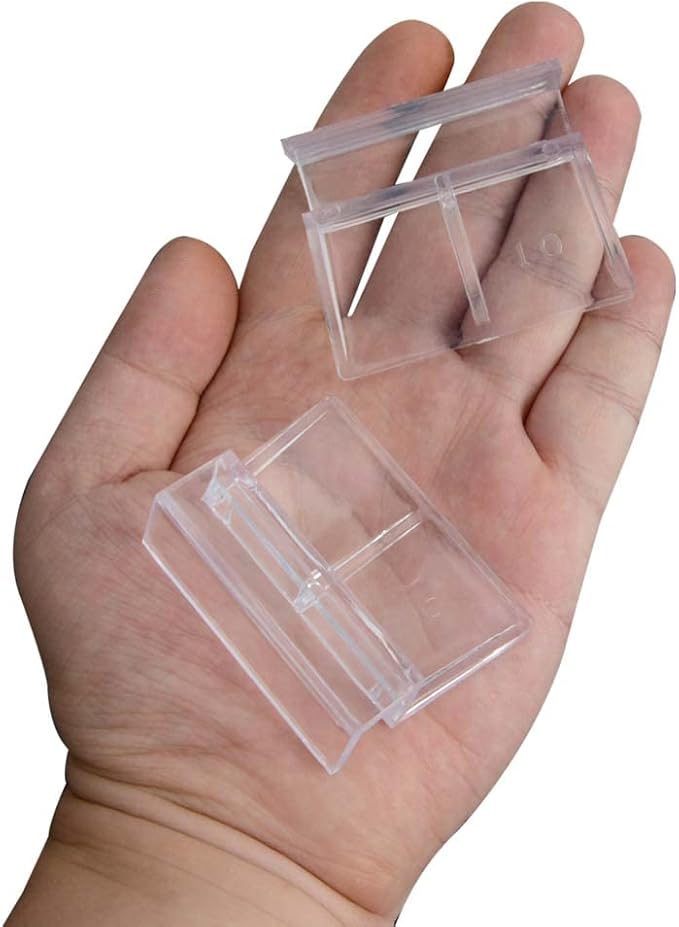 RUIAN Aquarium Glass Cover Clip, 8Pcs Fish Tanks Acrylic Support Holder Aquarium Lid Clips Clamps Clear Universal Lid Clips 10mm