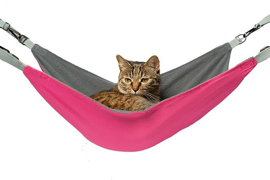 Extra Large Hanging Cat Hammock, Bed & Mat - Washable, Waterproof, Cooling Pad for Cats 26 x 20 inches (XX-Large, Red)
