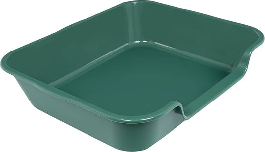 1 Pack Extra Large Dog Litter Box Pan Tray (ABS Material), Low Entry Jumbo Senior Litter Boxes for Multiple Kitten Big Cats, Pet Safe Indoor Dog Potty (Green, 24" L x 20" W)