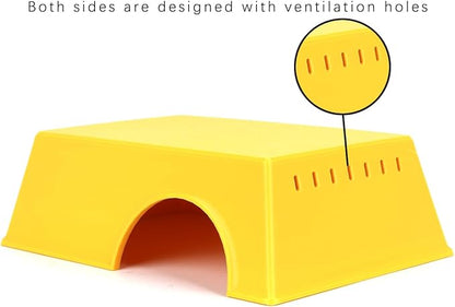 Snake Hide, Leopard Gecko Tank Accessories for Reptile Ball Python Crested Gecko Lizard Bearded Dragon - YellowHideXL