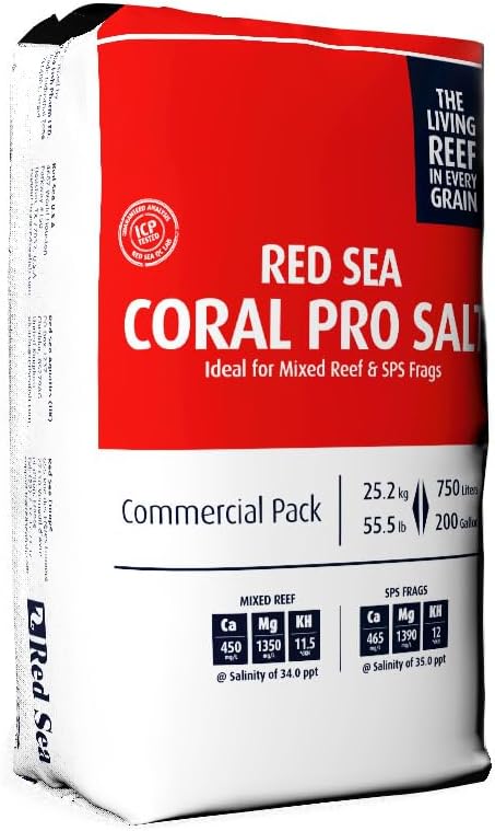 Red Sea Coral Pro Marine Salt Mix 200 Gallon Bag - Premium Reef Aquarium Salt for Accelerated Coral Growth, Vibrant Colors & Balanced Water Parameters