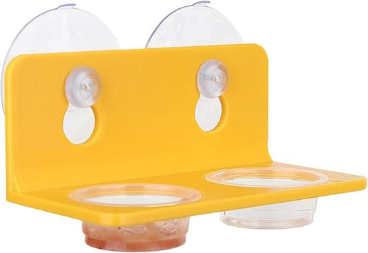Crested Gecko Feeding Ledge with 10PCS Gecko Food Water Dish - Yellow