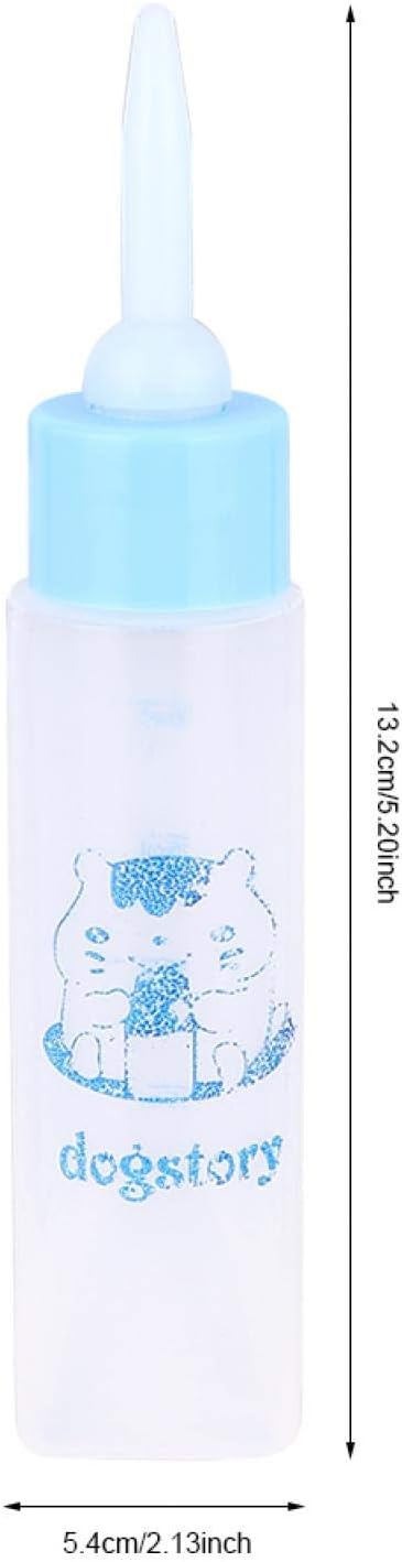 Jeanoko 2PCS 30ML Baby Bottle Feeder for Hamsters Super Small Hedgehog Squirrel Chinchilla Pet Newborn Hamster Nurser Puppy Kittens Nursing Feeding Water Milk(Heaven Blue)