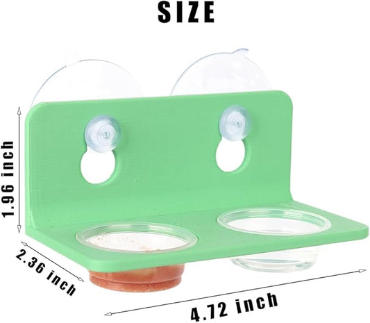 Crested Gecko Feeding Ledge with 10PCS Reptile Food Cups - Green