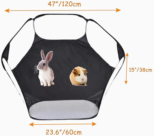 Small Animals Tent, Breathable Transparent Pet Playpen Pop Open Outdoor/Indoor Exercise Fence, Portable Yard Fence for Guinea Pig, Rabbit, Hamster, Chinchillas and Hedgehogs