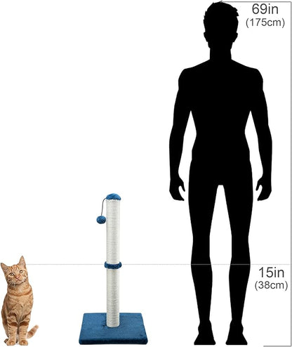 Dimaka 29" Tall Cat Scratching Post, Claw Scratcher with Sisal Rope and Covered with Soft Smooth Plush