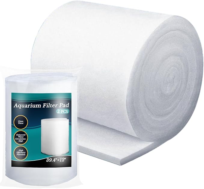 Aquarium Filter Pad - Aquarium Filter Media,39.4 x 11.8in Media Roll for Fish Tank, Ponds,Garden, Saltwater,Fershwater,Plant, Trutle(White) (1)