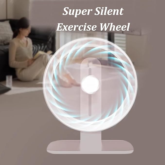 Hamster Wheel, Silent Running Exercise Wheel with Adjustable Stand for Hamster Guinea Pig Gerbil Hedgehog Small Animal Cage Accessories (Clear, 6.9inch)