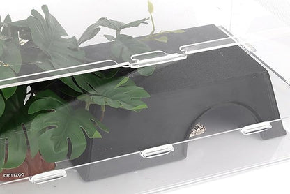 Snake Hide, Leopard Gecko Tank Accessories for Reptile Ball Python Crested Gecko Lizard Bearded Dragon - BlackHideXL