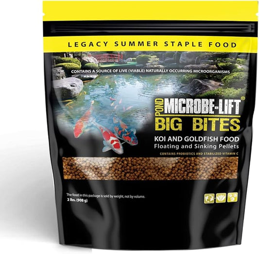 MICROBE-LIFT MLLBBMD Big Bites Fish Food Pellets for Ponds, Water Gardens, and Fountains, for Large Live Goldfish and Koi, 2.75 Pounds
