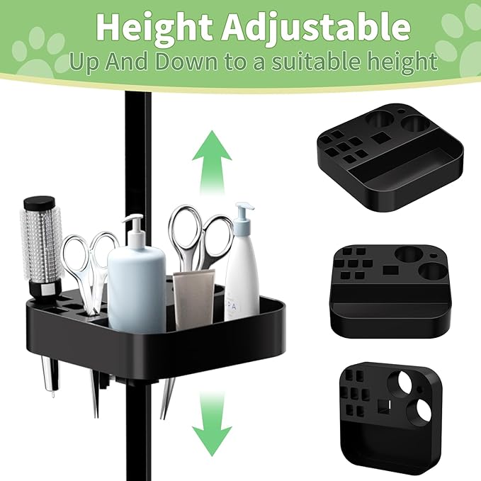 VFK 36''/47''Large Dog Grooming Table, Foldable Pet Station at Home, Dog Grooming Table,Adjustable Cat Drying Desktop with Arms, Nooses, Mesh Tray (Basic pet Table, 36" Blue)