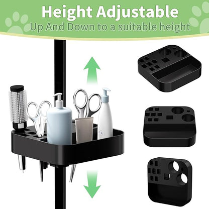 VFK 36''/47''Large Dog Grooming Table, Foldable Pet Station at Home, Dog Grooming Table,Adjustable Cat Drying Desktop with Arms, Nooses, Mesh Tray (Basic pet Table, 36" Blue)