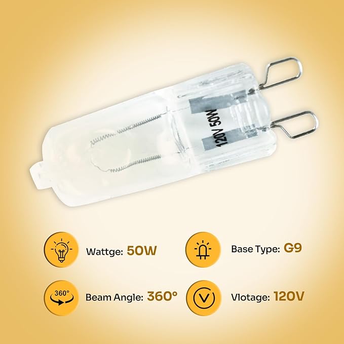 G9 Reptile Heat Lamp Bulb and Light Fixture with Safety Mesh, G9 Mini Heat Bulb 50W Warm White, UVA Reptile Heat Lamp and Basking Lampshade for Bearded Dragon Gecko Turtle Lizard Snake