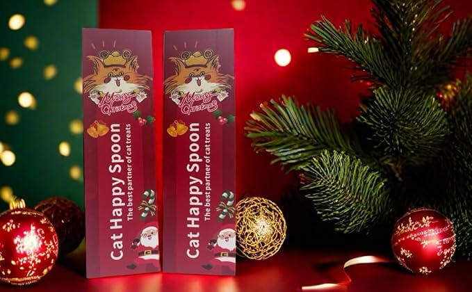 2pcs Cat Strip Feeder Spoon, Happy Spoon for Cats, Cat Lickable Squeezable Creamy Treat, Cat Wet Treats Dispense Spoon, Cat Treat Spoon Squeeze, (Red&Green)